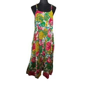 Floral Maxi Dress Sleeveless Summer Casual Sundress Colorful Cottagecore‎
